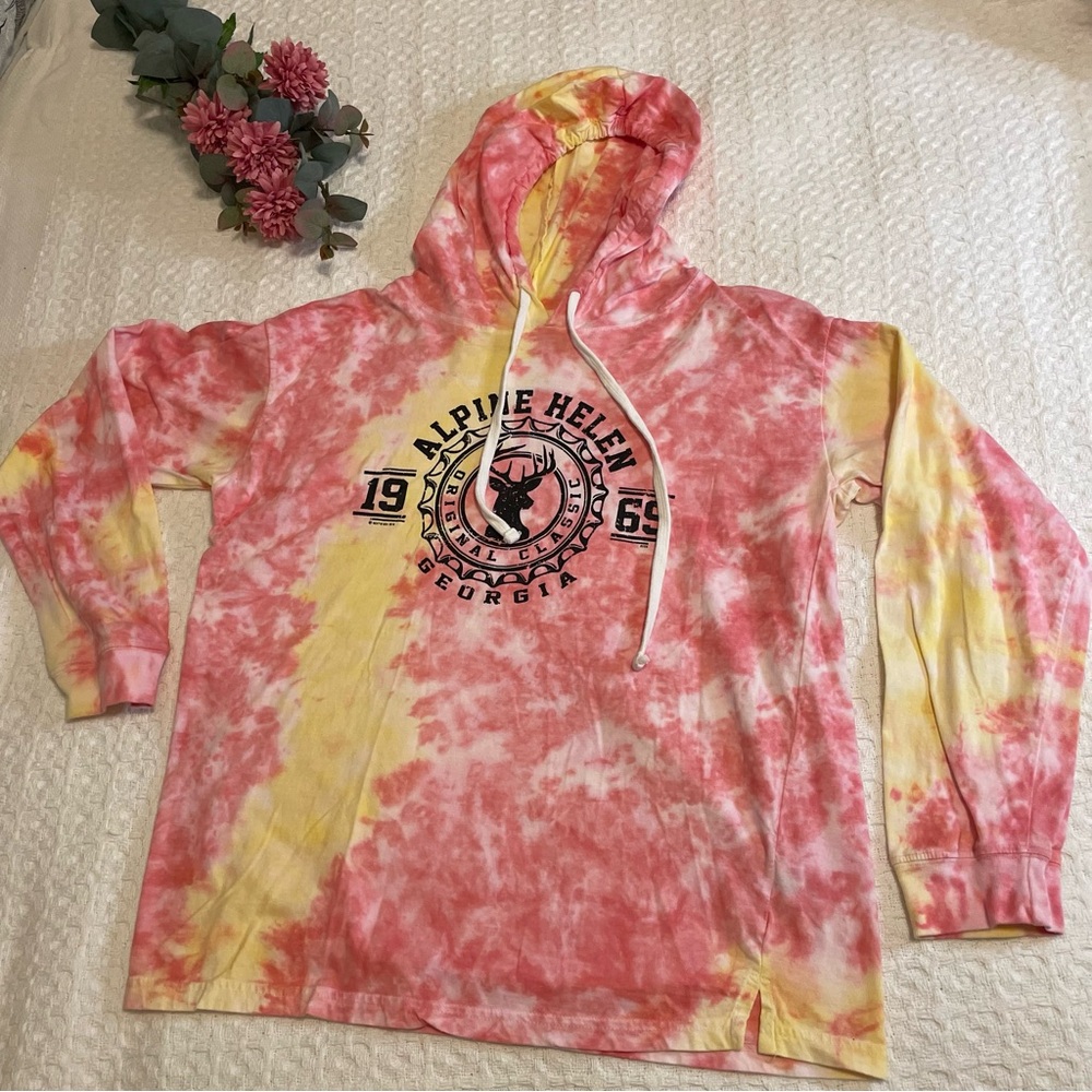 Southern Spirit‎ Tie-Dye Hoodie Pink & Yellow